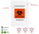 Biohazard Waste Bags (Clear) w/Pouch - 15cm x 25cm (6x9)- Pack Of 100