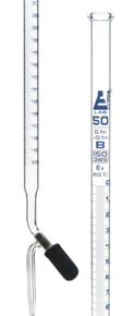 Glass Burette (Class B) 50ml with P.T.F.E. Rotaflow stopcock & blue graduations