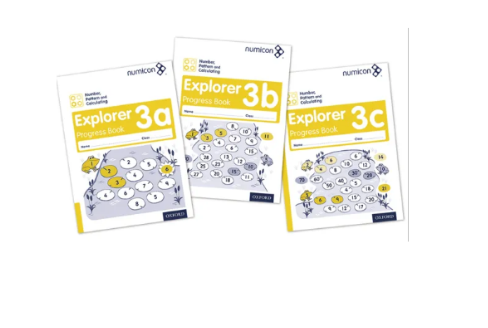 Numicon Number 3 Explorer Progress Books-Age 7. Pattern/Add & Subtract/Fluency/Reasoning/Problem Solve 