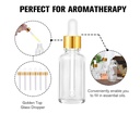 30ml Glass Dropper Bottle for Essential/Body Oils with Funnel & Pipette, Fog Rose Colour - pack of 12