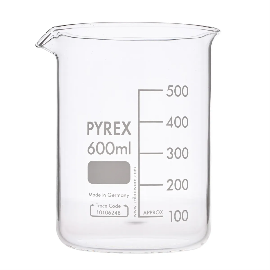 Pyrex 600mL Glass Beaker, Squat-Single