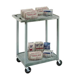 Plastic 2-Shelf Laboratory Cart, Black 