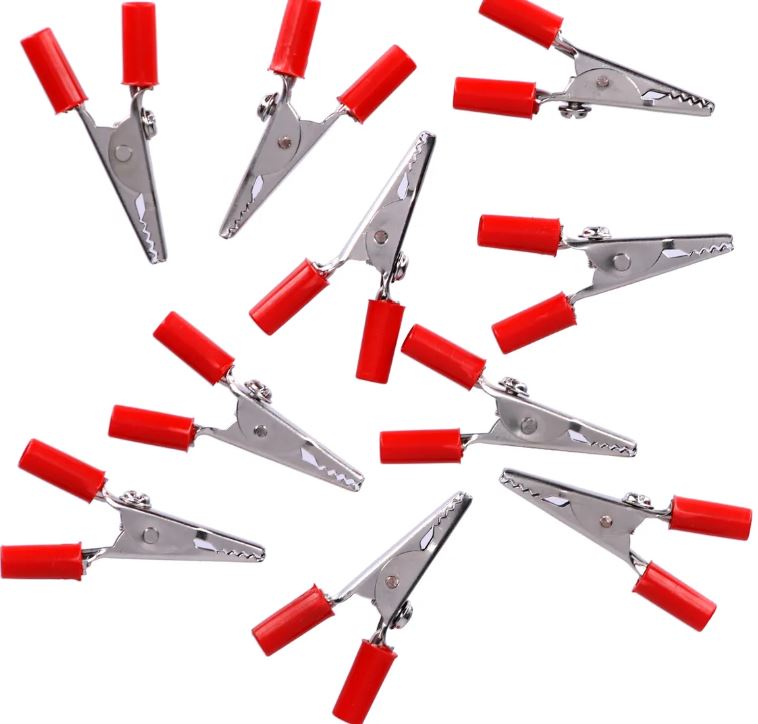 Crocodile Clips, Plastic Sleeved -10 /pack