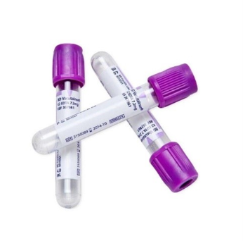 Plastic 6ml Blood Collection Tubes with K2 EDTA (10.8mg), - 100/pack, Lavender