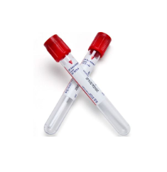 Plastic 6ml Serum Blood Collection Tubes with clot activator, Silicone -  Hemogard, 100/pack, Red