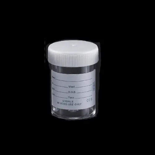 60ml Universal Specimen Container w/printed label, Sterile, PS-300/Bx
