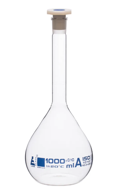 Volumetric Flask (Class A) with stopper,  1000ml 