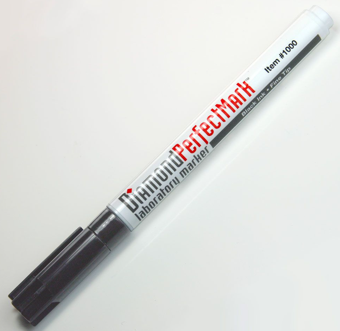 Lab Marker Fine Tip Pen, Permanent, Blk- Pack of 2