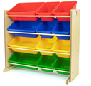 Toy Storage Organizer with 12 Plastic Bins - Tall