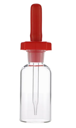 50ml Glass Dropper Bottle with Teat Pipette, Clear - 2 per pack 