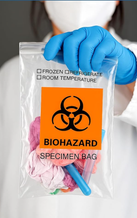 Biohazard Waste Bags (Clear) w/Pouch - 15cm x 25cm (6x9)- Pack Of 300