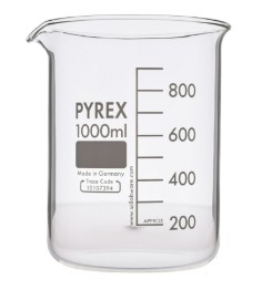 Pyrex 1000mL Glass Beaker, Squat - Single 