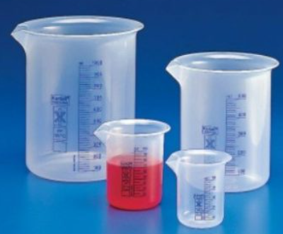 250mL Beaker Polypropylene (Plastic) with blue grad, low form - Single
