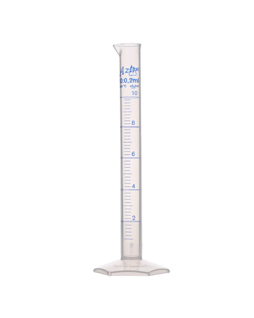 Azlon 10mL Measuring Cylinder, Polypropylene, Ultra Clear -  Tall Form 