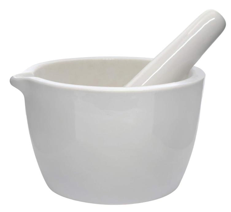 Mortar & Pestle, Unglazed Porcelain, large - 400ml 