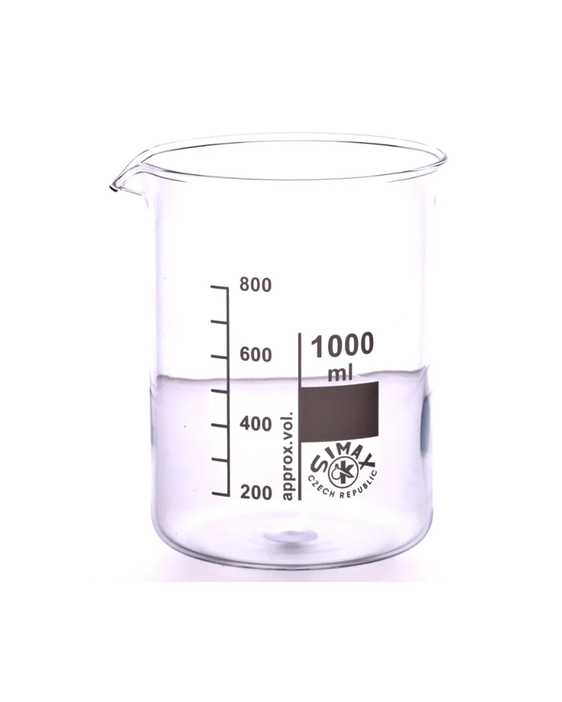 Simax 1000ml Glass Beaker, Squat-Single