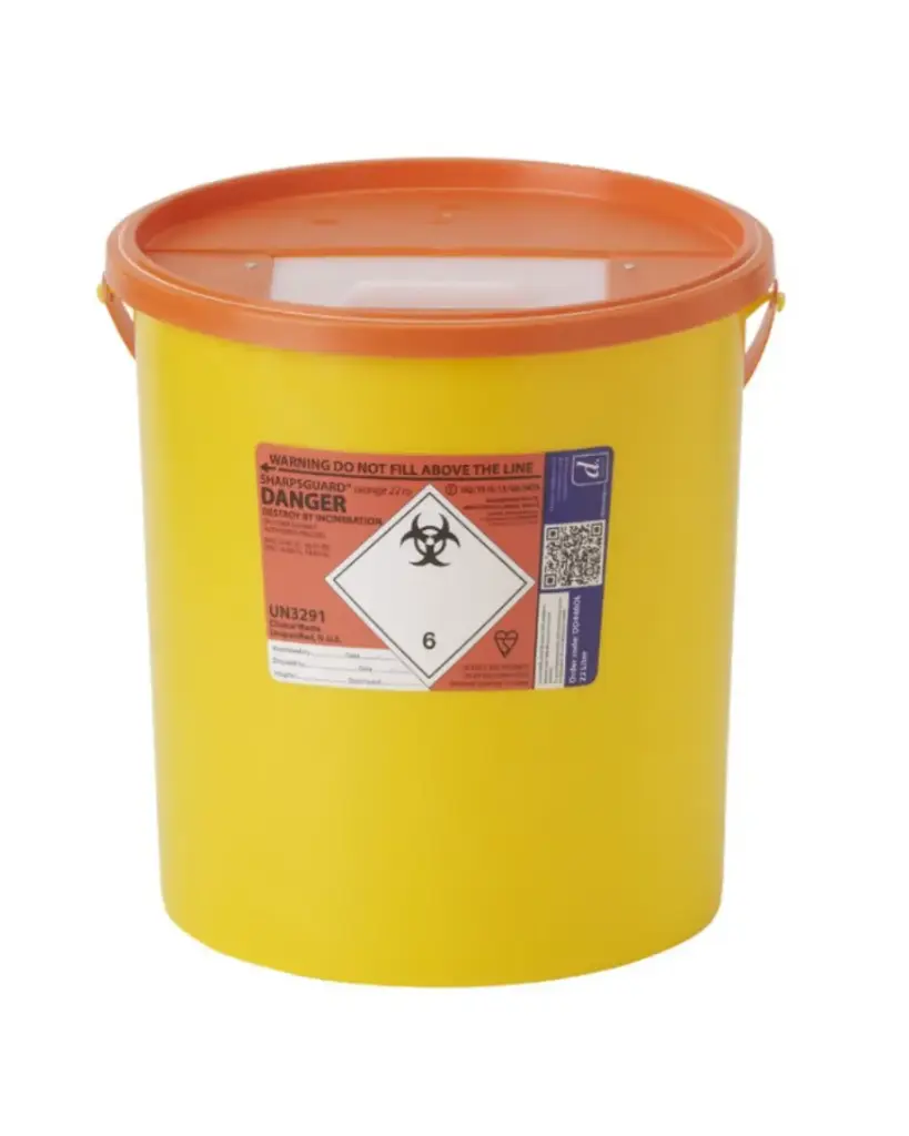 Sharps Container: 22L Sharps Disposal-Orange
