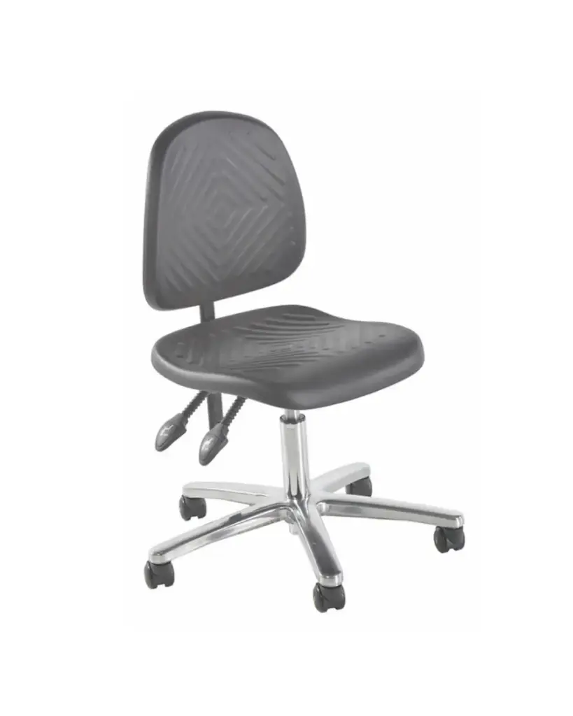 Laboratory Chair, Deluxe PU LD Soft Castors-Bench Height