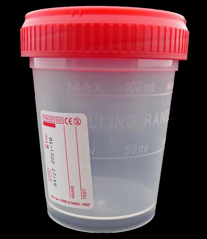 120mL Universal Specimen Container w/printed label, Sterile, PP-350/Bx