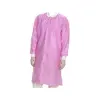 Disposable Lab Coat-SMS, Knee Length, 3 Pockets, Knit Cuffs & Collar, Raspberry, 2XL-10/Pk