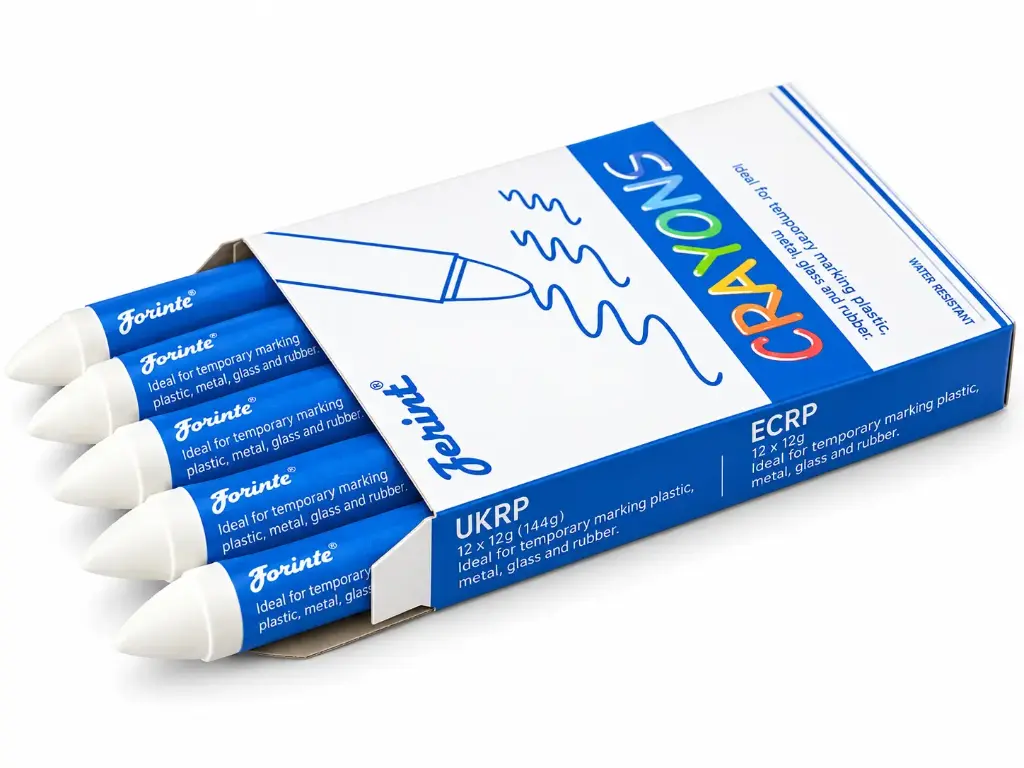 Wax Lab Marker Crayon, White-5/Pk 