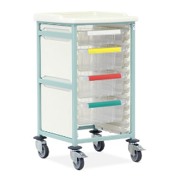 [CACTM1/10/1S3D] Caretray Trolley - Mild Steel, Standard Level, with 1, 3 Trays