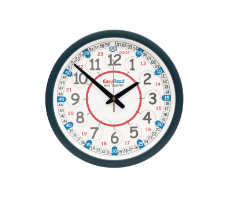 [CAHE1564958] Easy Read Time 24-Hour Classroom Wall Clock. Size: 350 x 350 x 40mm. 