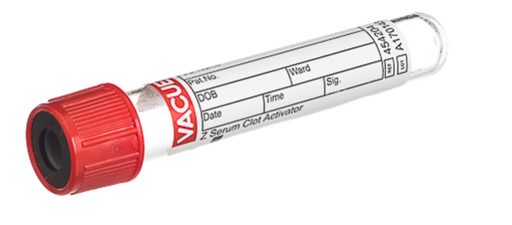 [CA454204] 4mL Blood Collection Tubes CAT Serum Separator Clot Activator,  Red Cap-Black Ring