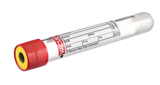 [CA455071] 8mL Blood Collection Tubes CAT Serum Separator Clot Activator, Red Cap-Yellow Ring 