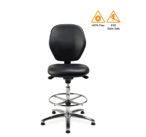 [CACR-H] ESD (anti-static) Clean Room/Lab Tech Chair with brake loaded castor, height adjust, HEPA Filter - High