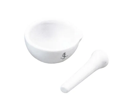 [CAHP058542AD] Mortar & Pestle Unglazed Porcelain, medium - 275ml (130mm o.d.)