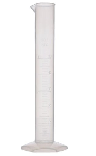 [CAHP058049AD/VTT12302537-50] 50ml Measuring Cylinder, Polypropylene 