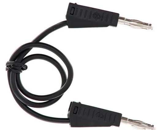 [CAHE1544575] 4mm Stackable 250mm Plug Leads with banana plug, Black-5/Pack