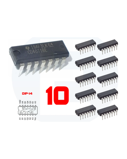 [CALAB014quad] CD4071 CD4071BE 4071 Quad 2-Input OR Gate DIP-14 IC - Pack of 10 