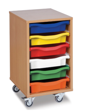 [CAFUR2206] Mobile 6-Tray Storage Center - Maple