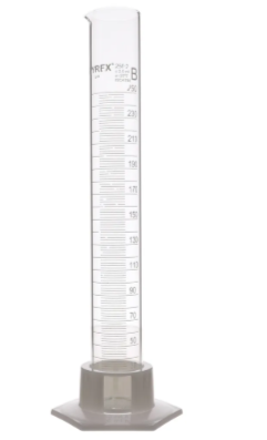 [CAHE1009680] Pyrex 250ml Glass Measuring Cylinder with plastic base - Single 